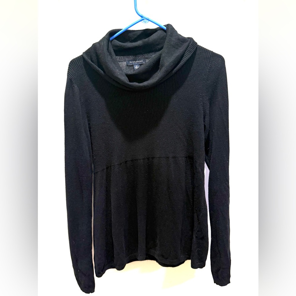 Banana Republic Black Cowl Neck Lightweight Sweater